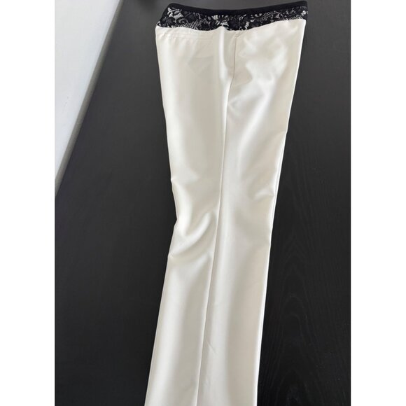 NWT New York & Company Pants 14 White Lace High Waist Super Slim Quiet Luxury - Picture 14 of 15